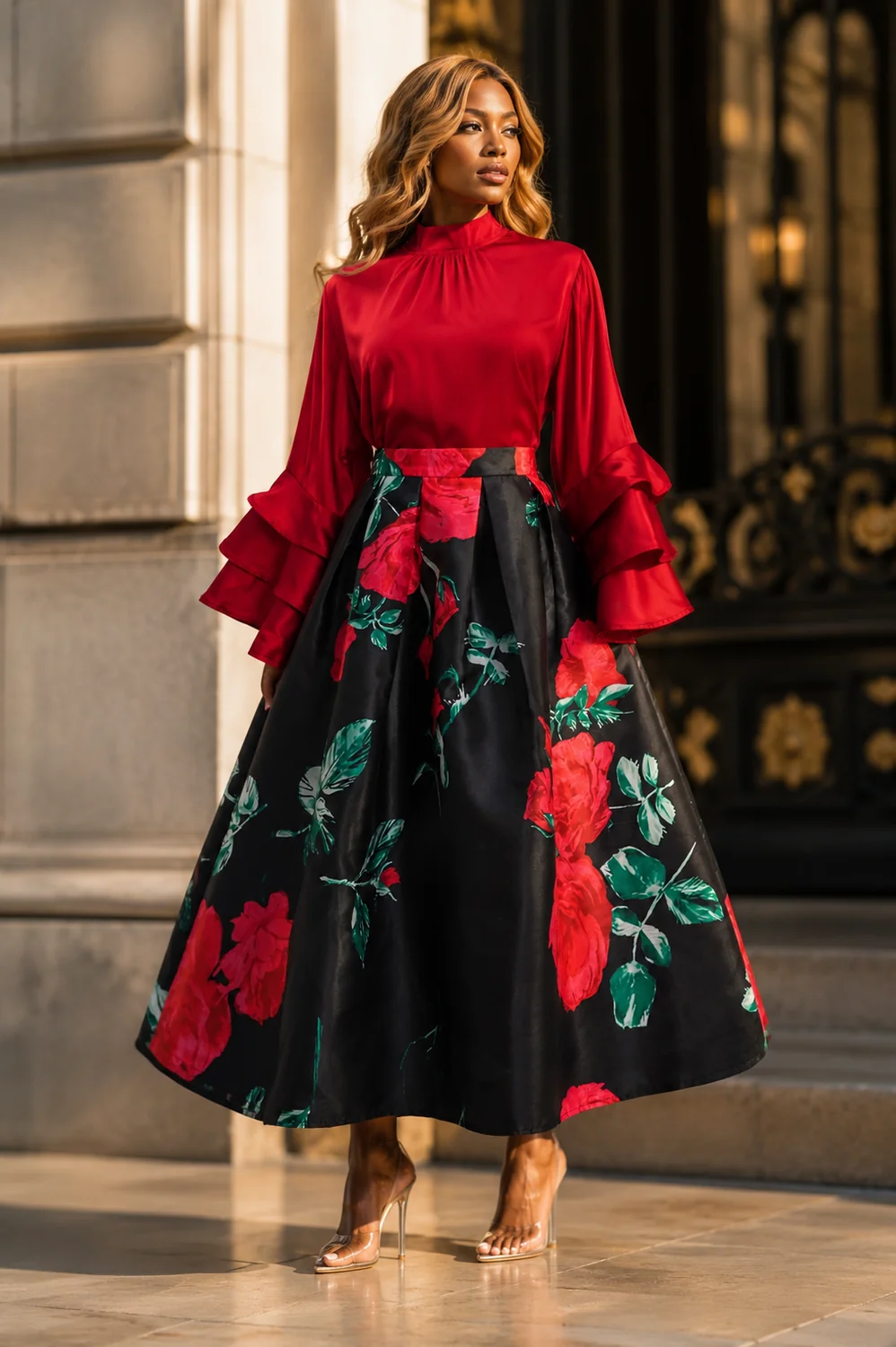 TIERED RUFFLE SLEEVE STATEMENT TOP NANA - Image 2